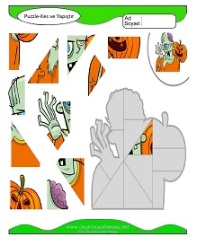 Puzzle Kes Yapıştır Çalışma Sayfaları